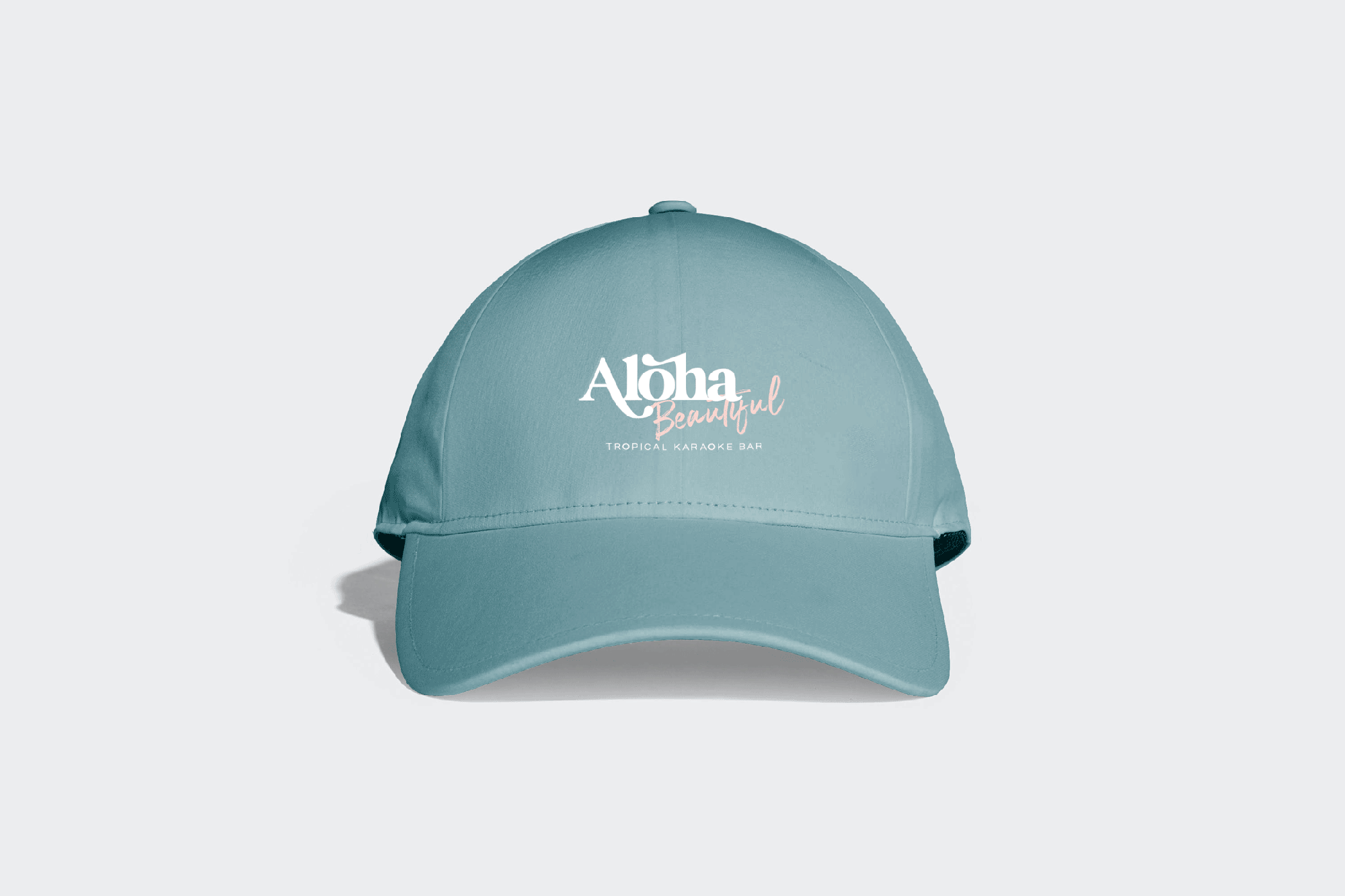 mockup of aloha beautiful baseball hat design